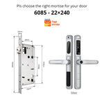 Load image into Gallery viewer, European 92 Mortise Digital Electronic Ttlock Tuya Smart Locks Fingerprint Aluminum Steel Double Side Sliding Glass Door Lock
