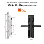 Load image into Gallery viewer, European 92 Mortise Digital Electronic Ttlock Tuya Smart Locks Fingerprint Aluminum Steel Double Side Sliding Glass Door Lock
