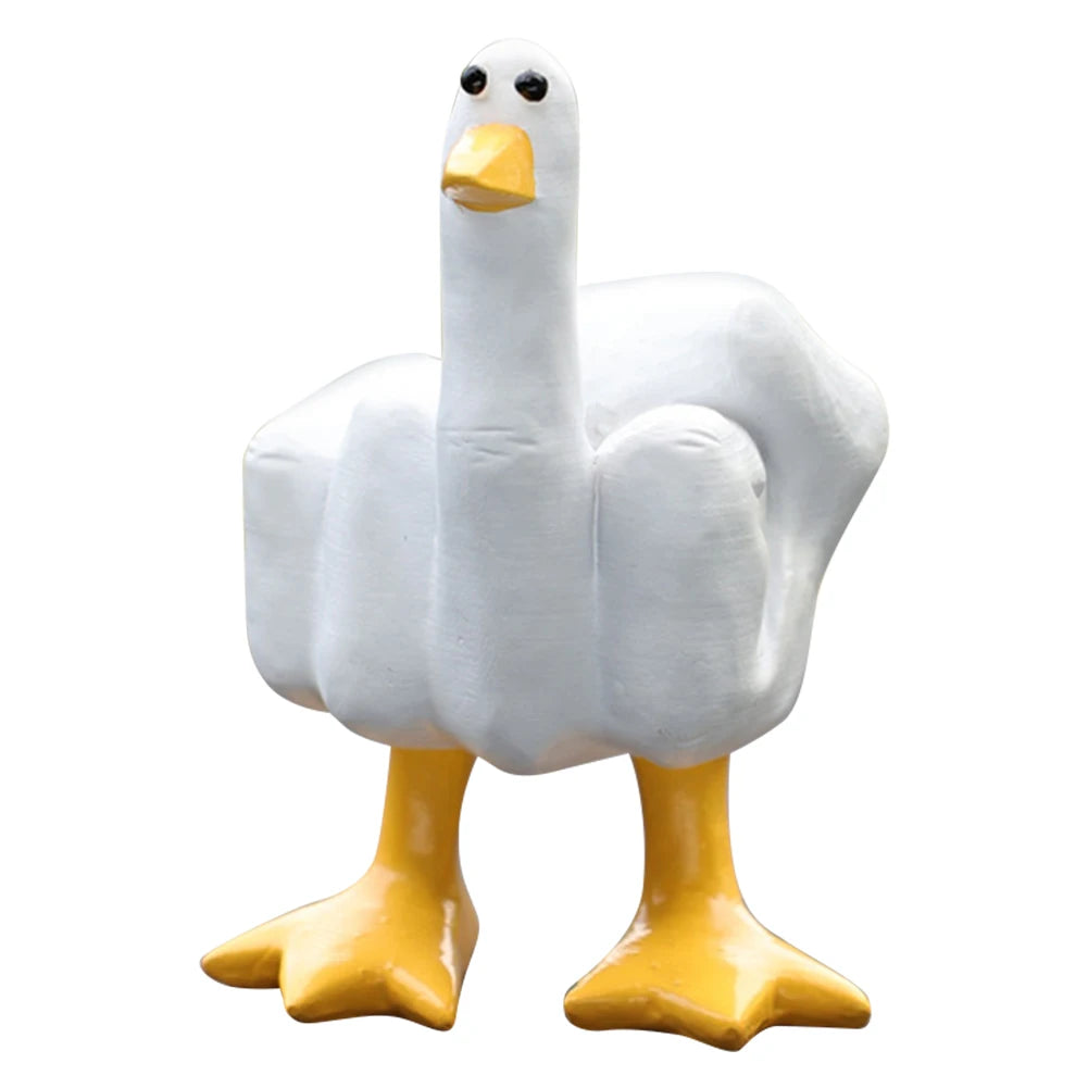 New Duck Funny Creative Middle Finger Ducks Home Decoration Statue Resin Craft Garden Courtyard and Micro Landscape Figurines