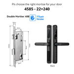 Load image into Gallery viewer, European 92 Mortise Digital Electronic Ttlock Tuya Smart Locks Fingerprint Aluminum Steel Double Side Sliding Glass Door Lock
