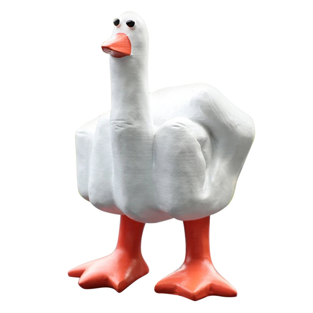 New Duck Funny Creative Middle Finger Ducks Home Decoration Statue Resin Craft Garden Courtyard and Micro Landscape Figurines