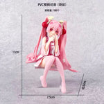 Load image into Gallery viewer, Figurine de Dessin Animé Hatsune Ata ku en PVC, Robe Rose, Posture Assise, Modèle de Jouets d&#39;Action, Aucune Fleur de Cerisier Rose, Décoration, Cadeaux à Collectionner
