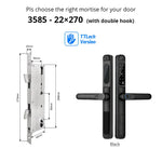 Load image into Gallery viewer, European 92 Mortise Digital Electronic Ttlock Tuya Smart Locks Fingerprint Aluminum Steel Double Side Sliding Glass Door Lock
