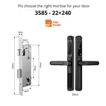 Load image into Gallery viewer, European 92 Mortise Digital Electronic Ttlock Tuya Smart Locks Fingerprint Aluminum Steel Double Side Sliding Glass Door Lock
