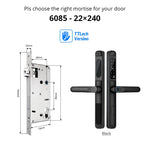 Load image into Gallery viewer, European 92 Mortise Digital Electronic Ttlock Tuya Smart Locks Fingerprint Aluminum Steel Double Side Sliding Glass Door Lock
