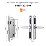 Load image into Gallery viewer, European 92 Mortise Digital Electronic Ttlock Tuya Smart Locks Fingerprint Aluminum Steel Double Side Sliding Glass Door Lock
