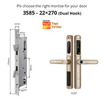 Load image into Gallery viewer, European 92 Mortise Digital Electronic Ttlock Tuya Smart Locks Fingerprint Aluminum Steel Double Side Sliding Glass Door Lock
