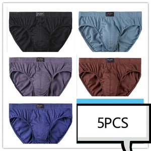 100% Cotton Briefs Mens Comfortable Underpants Man Underwear M/L/XL/2XL/3XL/4XL/5XL 5pcs/Lot Free & Drop Shipping