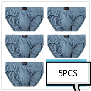 100% Cotton Briefs Mens Comfortable Underpants Man Underwear M/L/XL/2XL/3XL/4XL/5XL 5pcs/Lot Free & Drop Shipping