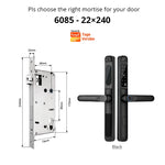 Load image into Gallery viewer, European 92 Mortise Digital Electronic Ttlock Tuya Smart Locks Fingerprint Aluminum Steel Double Side Sliding Glass Door Lock
