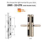 Load image into Gallery viewer, European 92 Mortise Digital Electronic Ttlock Tuya Smart Locks Fingerprint Aluminum Steel Double Side Sliding Glass Door Lock
