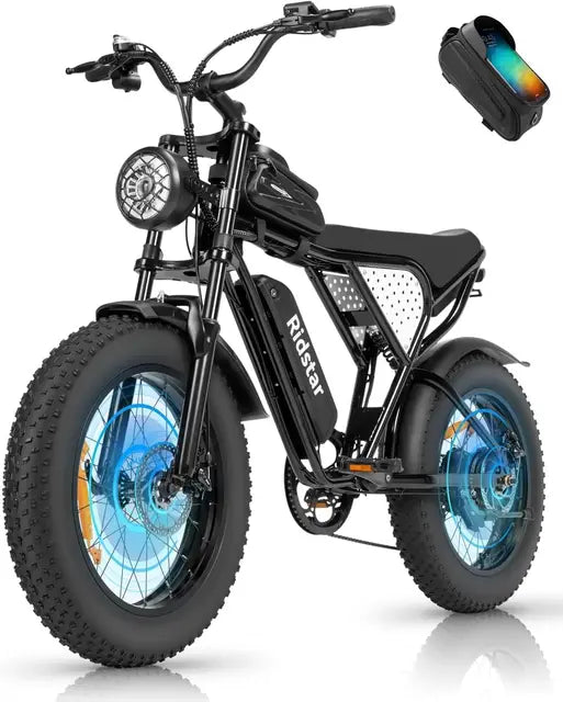 Electric Bike for Adults Q20, 1000W 48V15.6AH E-Bike,30-180 Miles Electric Motorcycle, 20" Fat Tire Dirt Bike