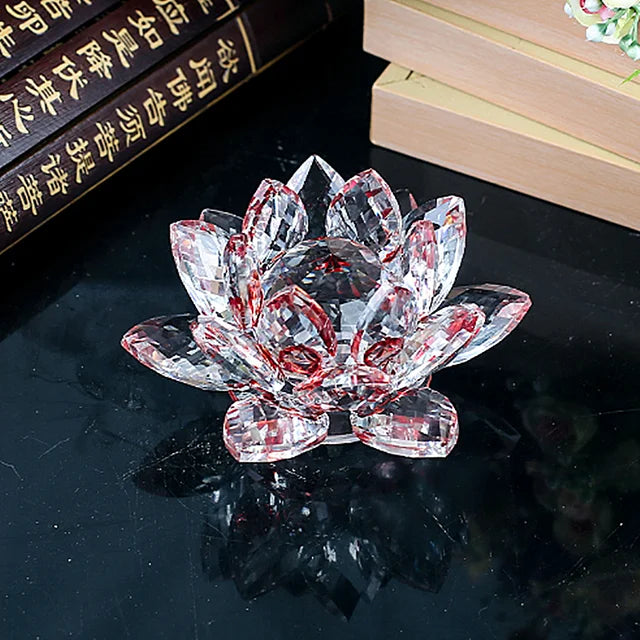 Crystal Lotus Flower Paperweight