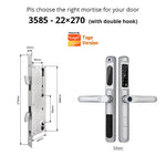 Load image into Gallery viewer, European 92 Mortise Digital Electronic Ttlock Tuya Smart Locks Fingerprint Aluminum Steel Double Side Sliding Glass Door Lock
