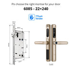 Load image into Gallery viewer, European 92 Mortise Digital Electronic Ttlock Tuya Smart Locks Fingerprint Aluminum Steel Double Side Sliding Glass Door Lock
