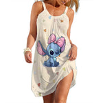 Load image into Gallery viewer, New Summer Girls Disney Stitch Women Fashion Sling Dress Women Sexy Loose Seaside Beach Clothing Cool Sleeveless Dress Quick Dry
