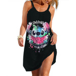 Load image into Gallery viewer, New Summer Girls Disney Stitch Women Fashion Sling Dress Women Sexy Loose Seaside Beach Clothing Cool Sleeveless Dress Quick Dry
