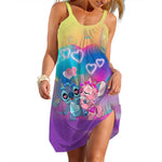 Load image into Gallery viewer, New Summer Girls Disney Stitch Women Fashion Sling Dress Women Sexy Loose Seaside Beach Clothing Cool Sleeveless Dress Quick Dry
