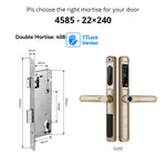 Load image into Gallery viewer, European 92 Mortise Digital Electronic Ttlock Tuya Smart Locks Fingerprint Aluminum Steel Double Side Sliding Glass Door Lock
