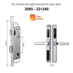 Load image into Gallery viewer, European 92 Mortise Digital Electronic Ttlock Tuya Smart Locks Fingerprint Aluminum Steel Double Side Sliding Glass Door Lock
