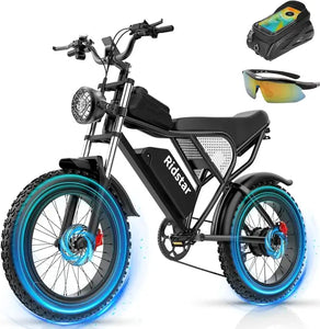 Electric Bike for Adults Q20, 1000W 48V15.6AH E-Bike,30-180 Miles Electric Motorcycle, 20" Fat Tire Dirt Bike