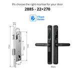 Load image into Gallery viewer, European 92 Mortise Digital Electronic Ttlock Tuya Smart Locks Fingerprint Aluminum Steel Double Side Sliding Glass Door Lock
