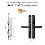 Load image into Gallery viewer, European 92 Mortise Digital Electronic Ttlock Tuya Smart Locks Fingerprint Aluminum Steel Double Side Sliding Glass Door Lock
