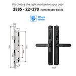 Load image into Gallery viewer, European 92 Mortise Digital Electronic Ttlock Tuya Smart Locks Fingerprint Aluminum Steel Double Side Sliding Glass Door Lock
