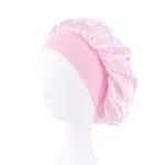 Load image into Gallery viewer, New Women&#39;s Satin Solid Wide-brimmed Sleeping Hat Unisex Head Wrap Elastic Band Cap Hair Care Bonnet Night Hat bonnet de nuit
