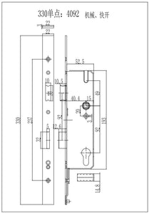 European 92 Mortise Digital Electronic Ttlock Tuya Smart Locks Fingerprint Aluminum Steel Double Side Sliding Glass Door Lock