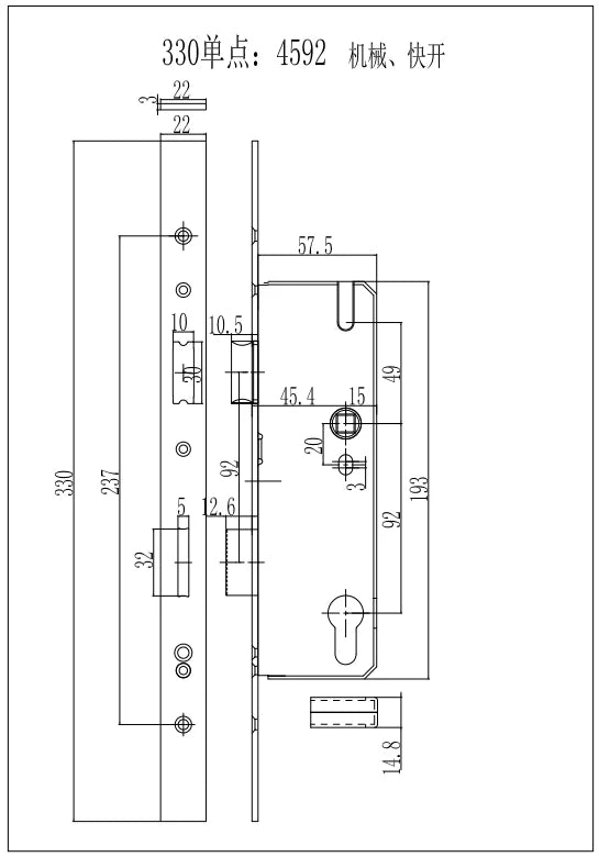 European 92 Mortise Digital Electronic Ttlock Tuya Smart Locks Fingerprint Aluminum Steel Double Side Sliding Glass Door Lock