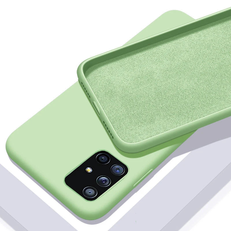 Case For Samsung Galaxy A50 A51 A70 A71 S20 S21 S10E S10 Plus Note 8 9 S9 S8 Coque Luxury Original Liquid Silicone Soft Cover
