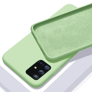 Case For Samsung Galaxy A50 A51 A70 A71 S20 S21 S10E S10 Plus Note 8 9 S9 S8 Coque Luxury Original Liquid Silicone Soft Cover