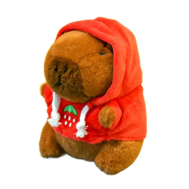 Cute Small Size Capybara Plush Toy With Wings Hoodie Simulation Capybara Doll Fluffty Toy Birthday Gifts