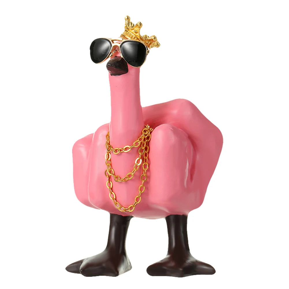 New Duck Funny Creative Middle Finger Ducks Home Decoration Statue Resin Craft Garden Courtyard and Micro Landscape Figurines