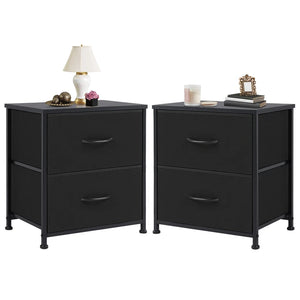 JHK Nightstand For Bedroom With 2 Fabric Drawers Bedside Sofa Table With Storage Closet Chest Clothes Display Cabinet Furniture