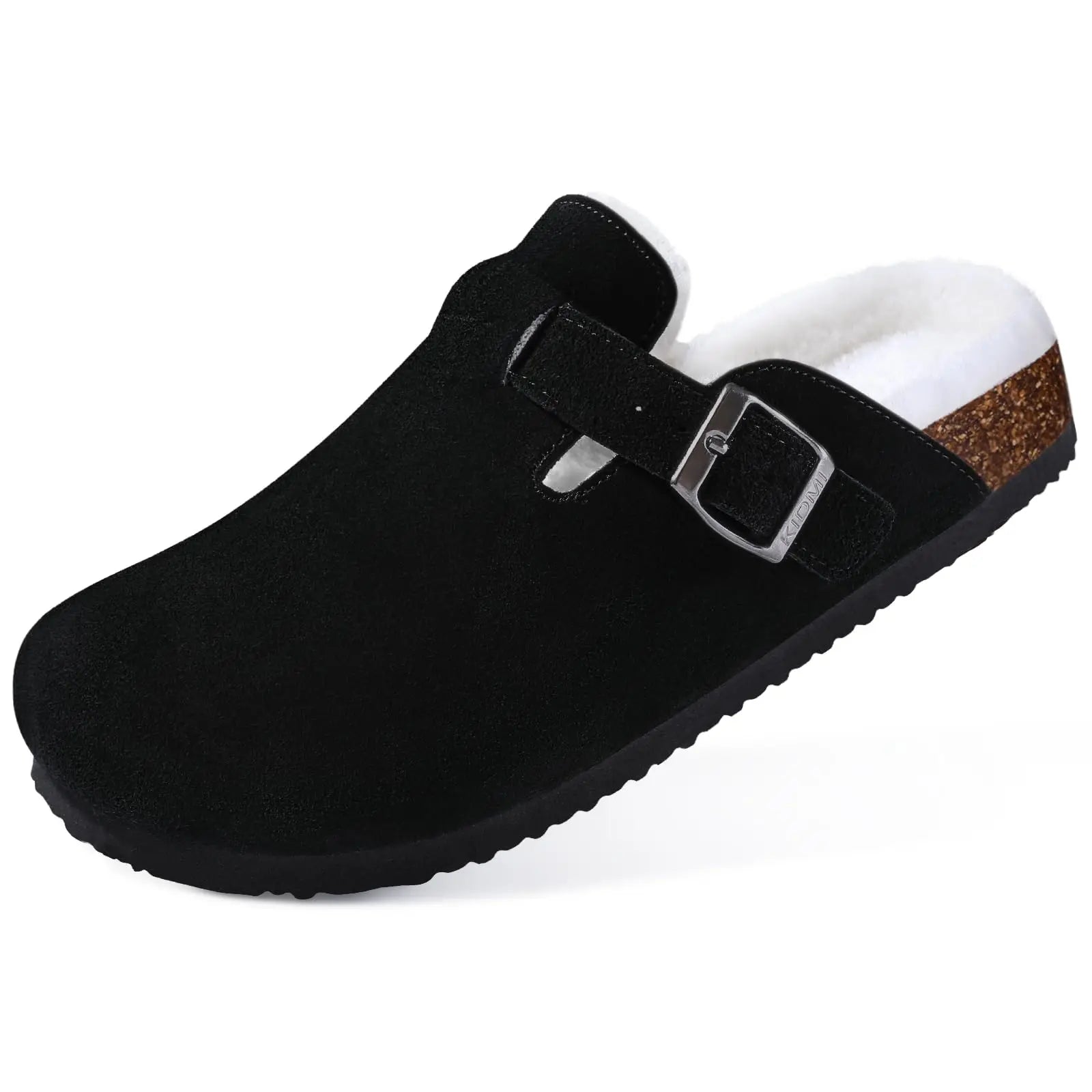 Kiyo tamancos de camurça para mulheres homens mules sandálias de cortiça com suporte de arco moda antiderrapante chinelos de praia ao ar livre sapatos para casa