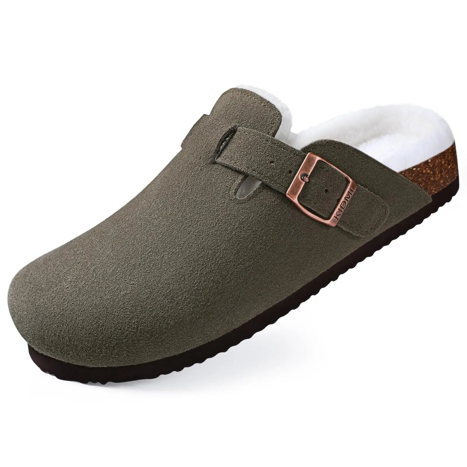 Kiyo tamancos de camurça para mulheres homens mules sandálias de cortiça com suporte de arco moda antiderrapante chinelos de praia ao ar livre sapatos para casa