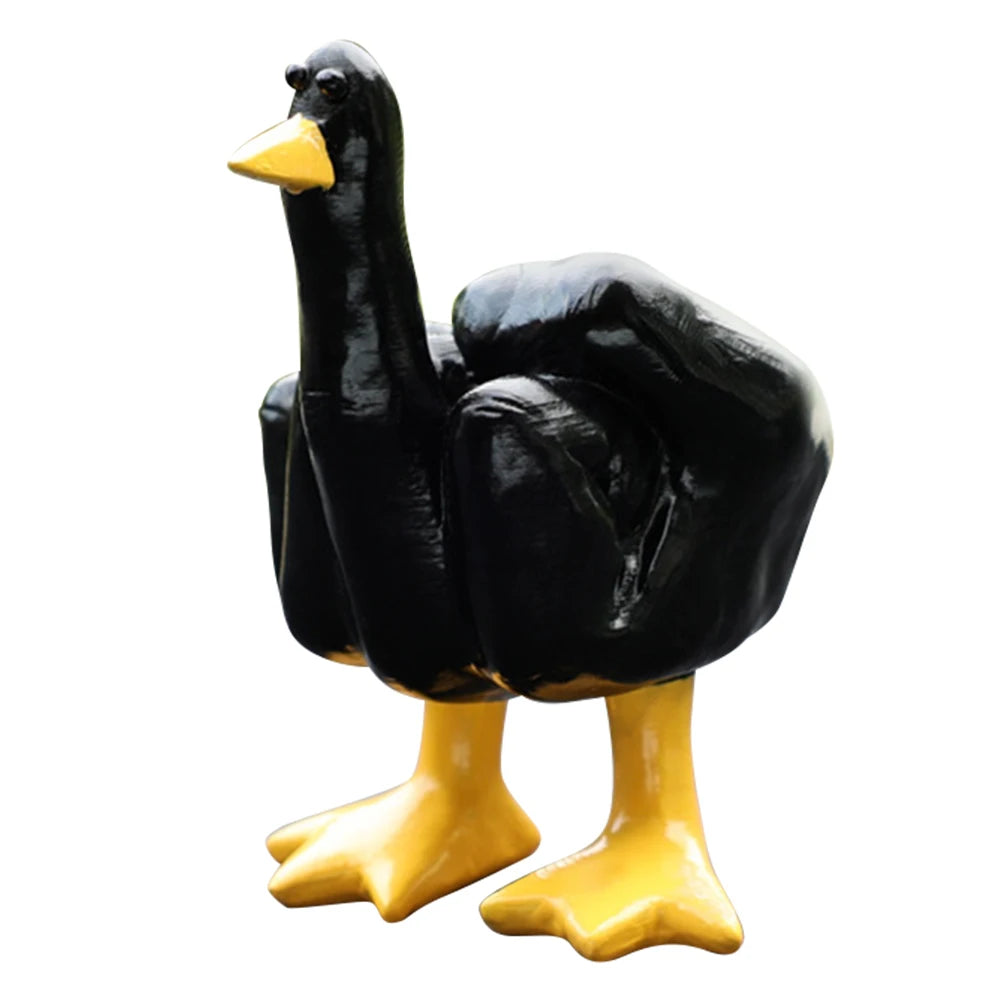 New Duck Funny Creative Middle Finger Ducks Home Decoration Statue Resin Craft Garden Courtyard and Micro Landscape Figurines