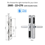 Load image into Gallery viewer, European 92 Mortise Digital Electronic Ttlock Tuya Smart Locks Fingerprint Aluminum Steel Double Side Sliding Glass Door Lock
