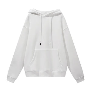 High Quality Unisex 2piece Casual Solid custom logo 345g Plus Size hoodies and sweat pants set cotton stacked for men