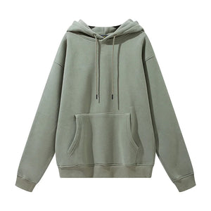 High Quality Unisex 2piece Casual Solid custom logo 345g Plus Size hoodies and sweat pants set cotton stacked for men