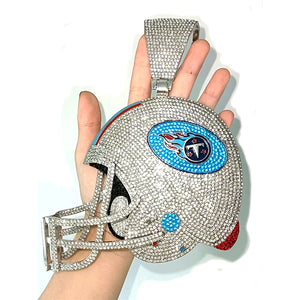 Fashion 49ers rhinestone helmet chains fine jewelry necklaces customized Sports series jewelry animal pendant necklaces for men