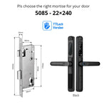 Load image into Gallery viewer, European 92 Mortise Digital Electronic Ttlock Tuya Smart Locks Fingerprint Aluminum Steel Double Side Sliding Glass Door Lock
