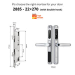 Load image into Gallery viewer, European 92 Mortise Digital Electronic Ttlock Tuya Smart Locks Fingerprint Aluminum Steel Double Side Sliding Glass Door Lock
