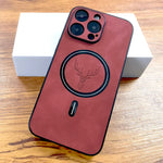 Load image into Gallery viewer, Luxury PU Leather Deer Case For iPhone 16 15 14 13 12 11 Pro Max Plus 15Pro 14Pro 13Pro ProMax For Magsafe Wireless Charge Cover
