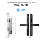 Load image into Gallery viewer, European 92 Mortise Digital Electronic Ttlock Tuya Smart Locks Fingerprint Aluminum Steel Double Side Sliding Glass Door Lock
