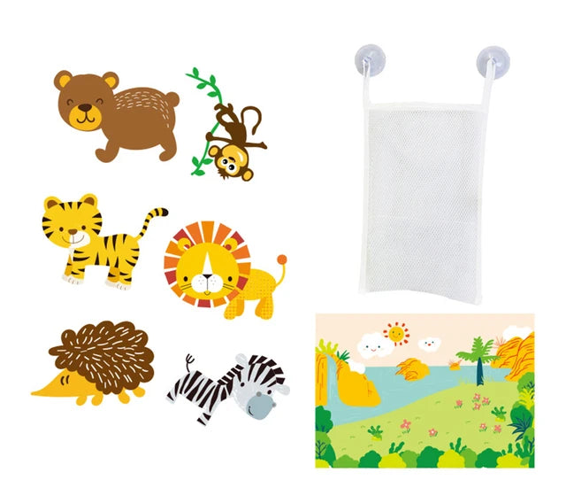 Soft EVA Paste Early Educational DIY Puzzle Toys Animal Sticker Bath Floating Bathtub Traffic Baby Bathroom Toys for Babies Gift