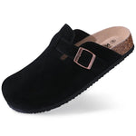 Load image into Gallery viewer, Kiyo tamancos de camurça para mulheres homens mules sandálias de cortiça com suporte de arco moda antiderrapante chinelos de praia ao ar livre sapatos para casa
