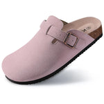 Load image into Gallery viewer, Kiyo tamancos de camurça para mulheres homens mules sandálias de cortiça com suporte de arco moda antiderrapante chinelos de praia ao ar livre sapatos para casa
